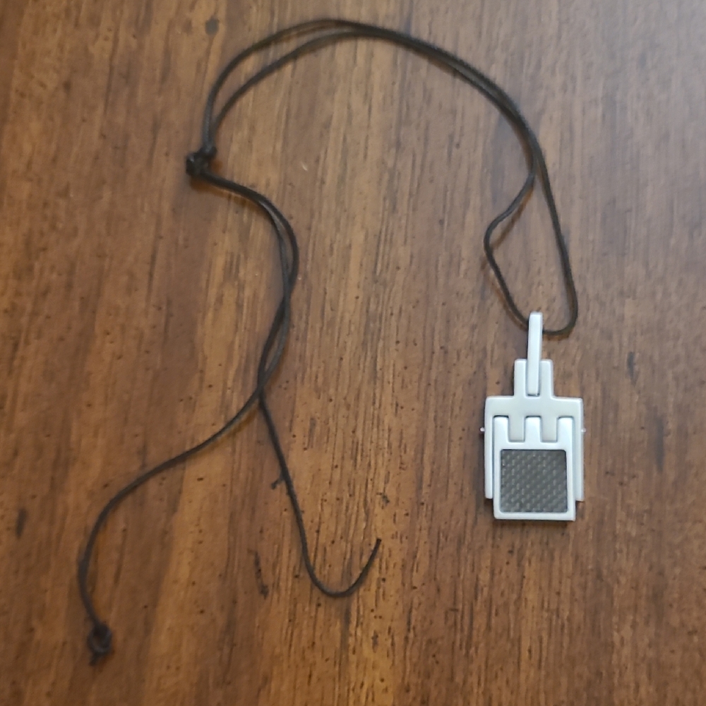 Silver and Black Pendant Necklace